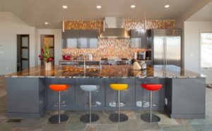 HighCraft Builders modern kitchen remodel bold colors