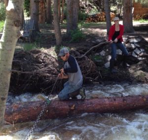 HighCraft volunteer crew flood recovery removing log jam