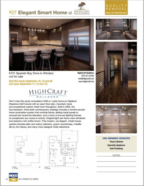 HighCraft builders 2015 parade of homes windsor page