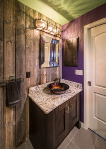 HighCraft-Builders-eclectic-vibrant-basement-bathroom-remodel-with-vessel-sink-and-reclaimed-wood-walls