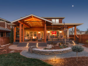 HighCraft Builders outdoor living space Fort Collins lighting