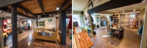 retail remodeling rough cedar beams new flooring