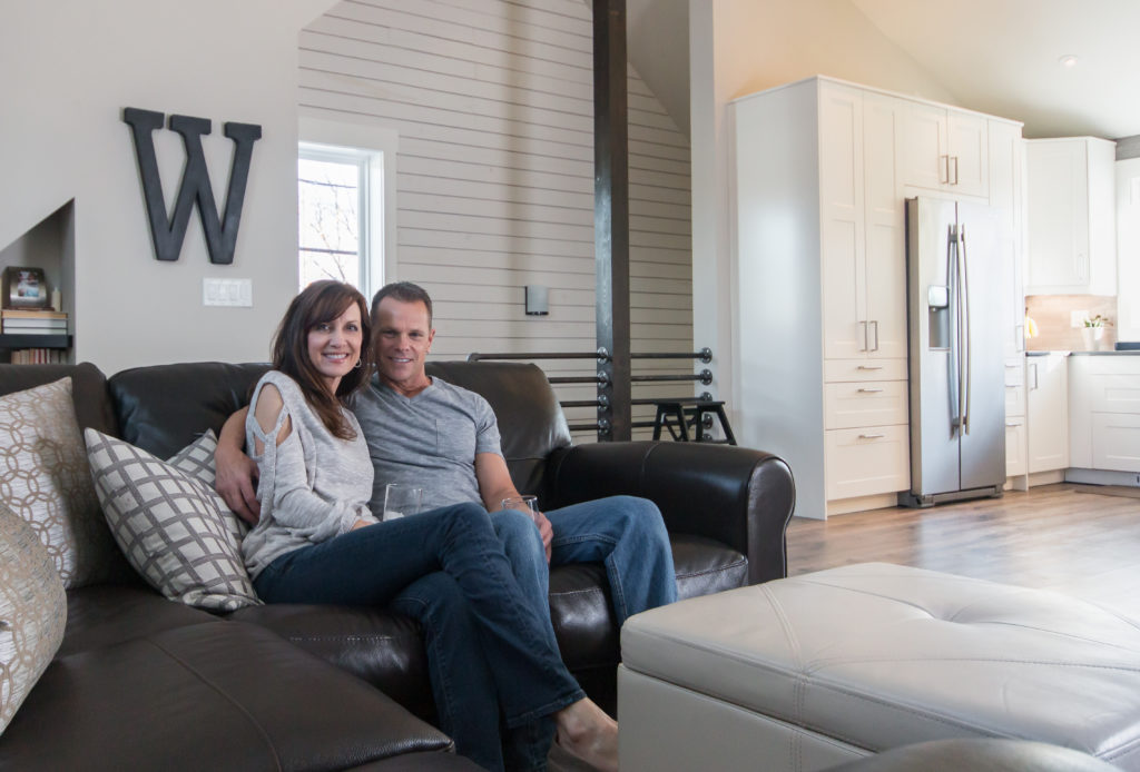 HighCraft carriage house Loveland owners living room