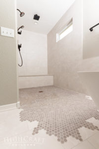 curbless shower tile universal design
