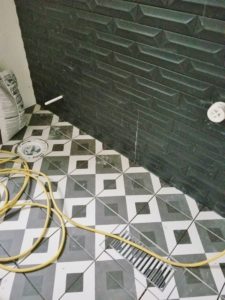 black geometric dimensional tile bathroom loveland co