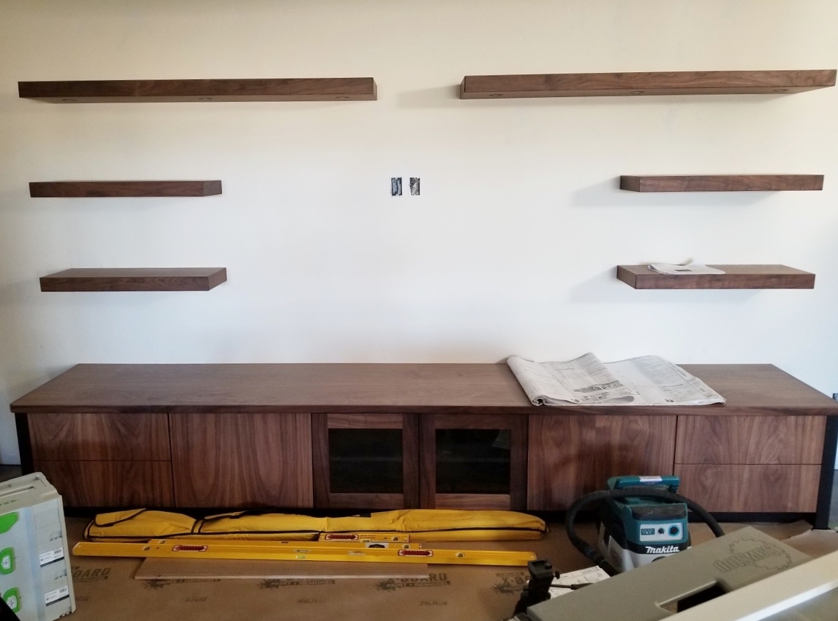 basement finish walnut cabinetry custom contractor companies
