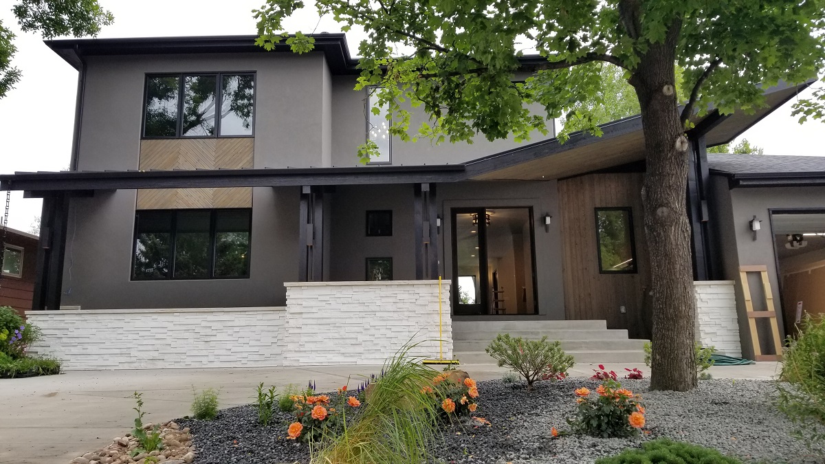 loveland new construction exterior front flowers June 2019