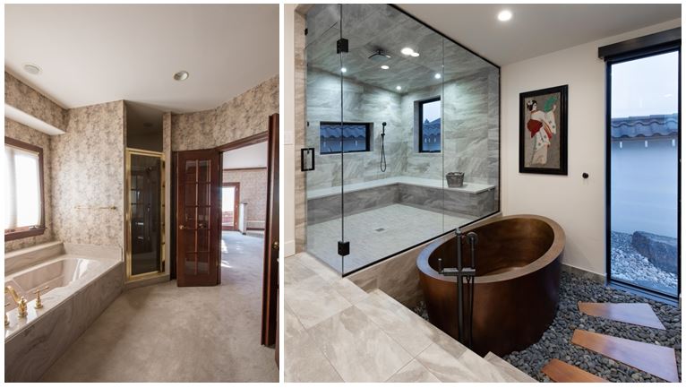 zen master bathroom remodel before and after shower and tub