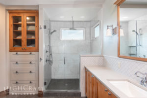 Traditional-blue-bath-gray-cabinets-vanity