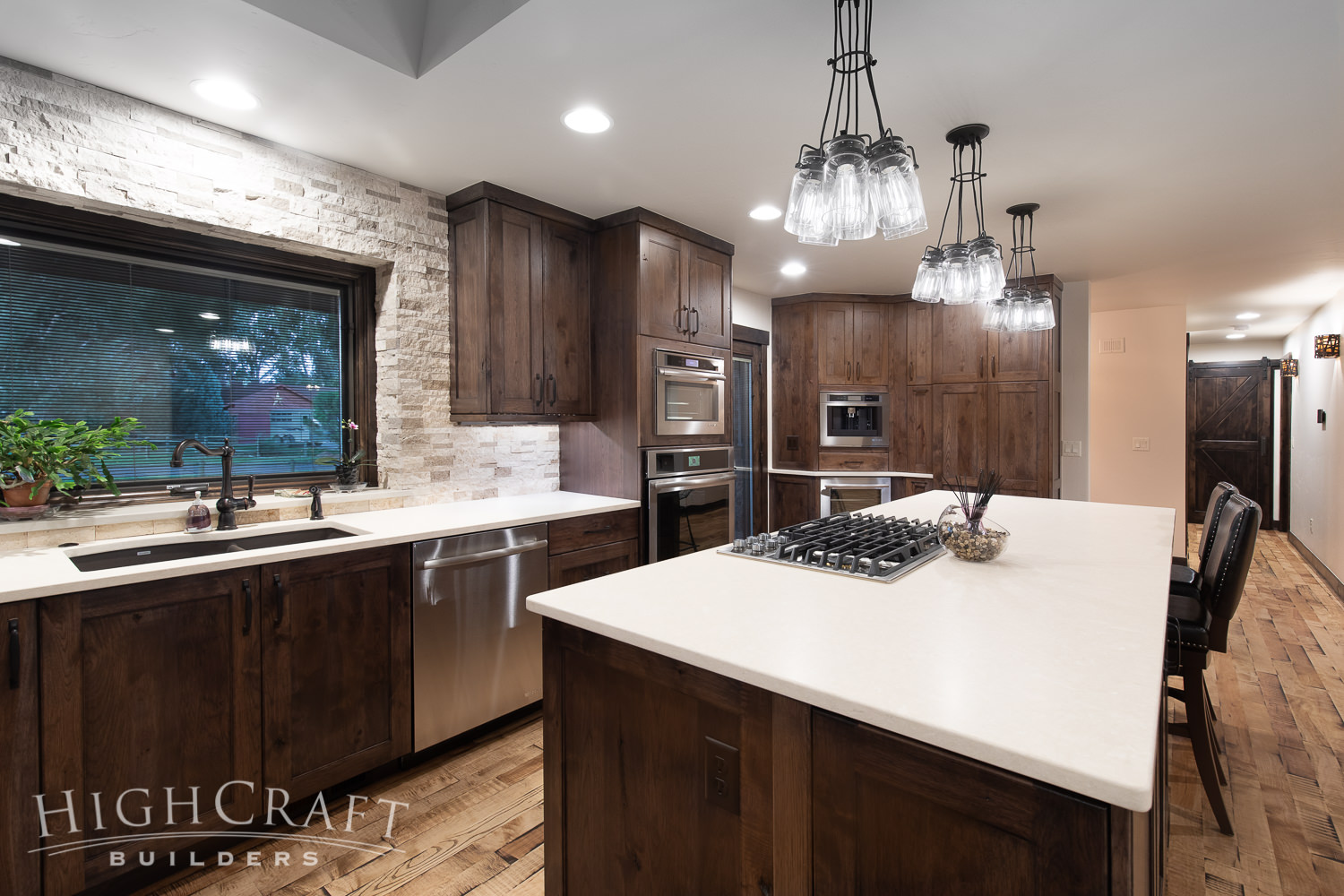 Modern-Rustic-Ranch-kitchen-stacked-stone-backsplash