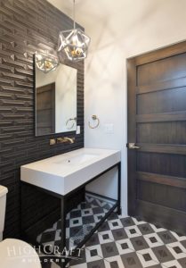 highcraft loveland custom home powder bathroom geometric tile
