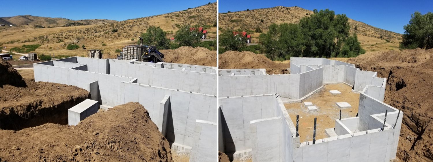 custom house builder northern colorado concrete foundation walls before backfill