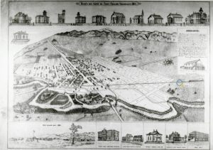 1884 sketch of Fort Collins by Pierre Dastarac