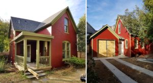 historic_renovation_fort_collins_co_red_brick_house_green_trim_exterior_garage
