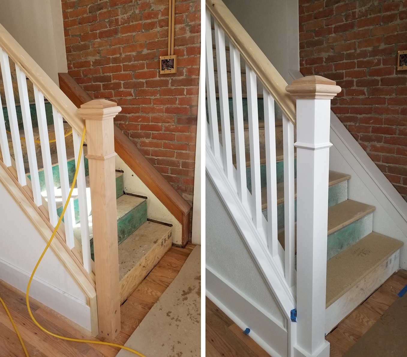 old_town_remodeling_stair_railing_installation_photo_pair