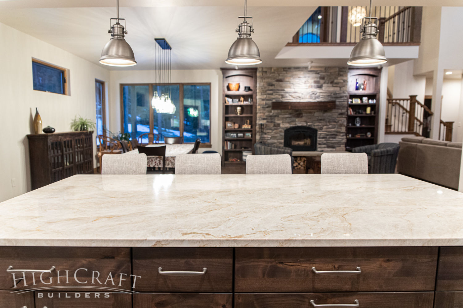 custom_home_construction_kitchenisland_view_to_dining_room