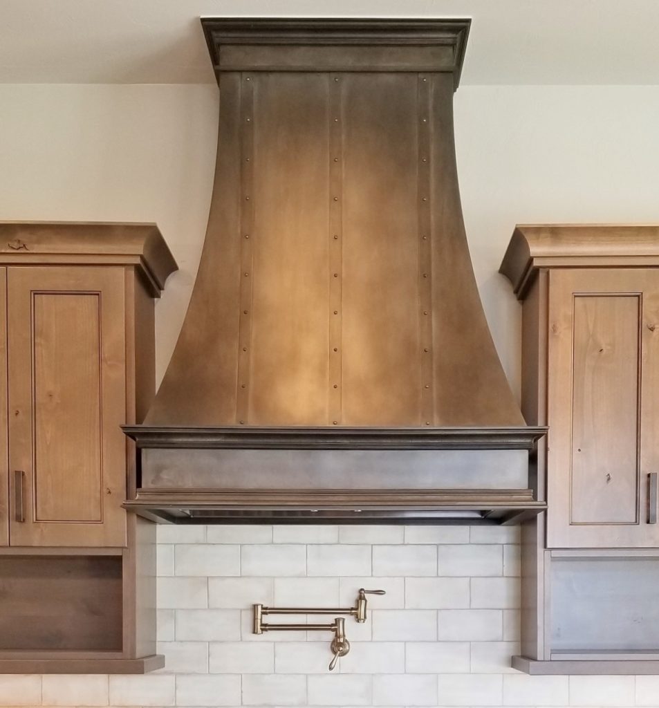 Range Pot Filter mountain_custom_home_builder_kitchen_metal_range_hood_gold_pot_filler ...