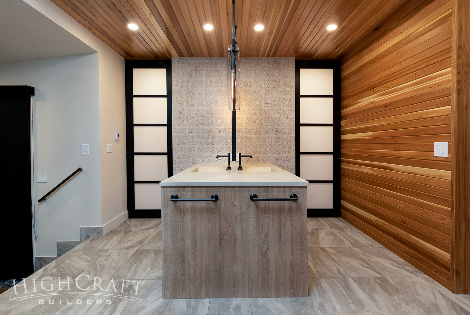 Asian-Inspired-whole-house-remodel-bath-cedar-accent-wall-vanities