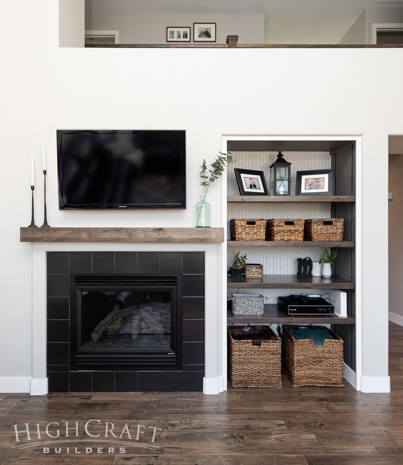 Cosmetic Interior Remodel-Fireplace-Black-Tile