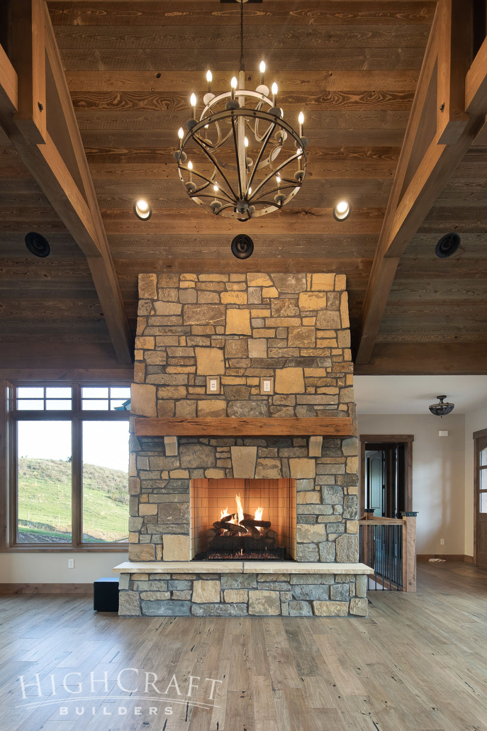 Dutch-Ridge-Ranch-Farmhouse-Rustic-Stone-Fireplace