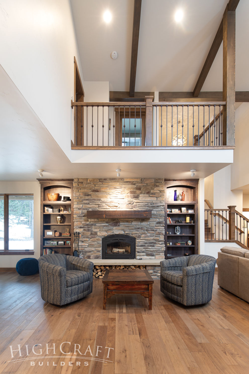 Off-Grid-Mountain-Homestead-Stone-Fireplace-Built-Ins