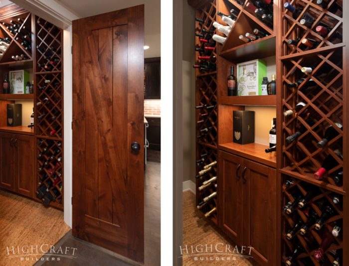 whole_house_remodel_basement_wine_cellar_two_photos_wood_racks