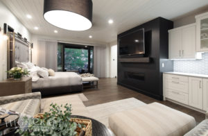 contemporary-black-fireplace-bedroom-master-suite
