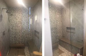 custom-home-builders-master-bathroom-shower-progress-river-rock-tile
