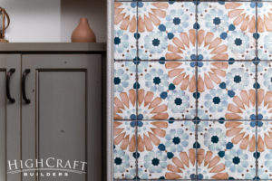 basement-remodeling-contractor-great-room-cabinet-finish-pattern-tile-closeup