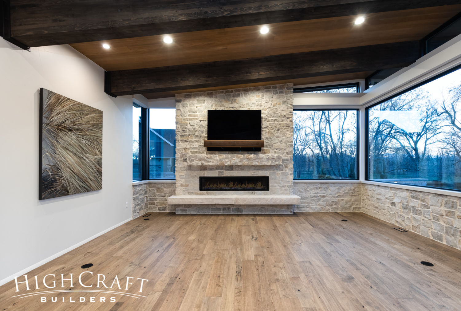 Soft-Contemporary-Custom-living-room-fireplace