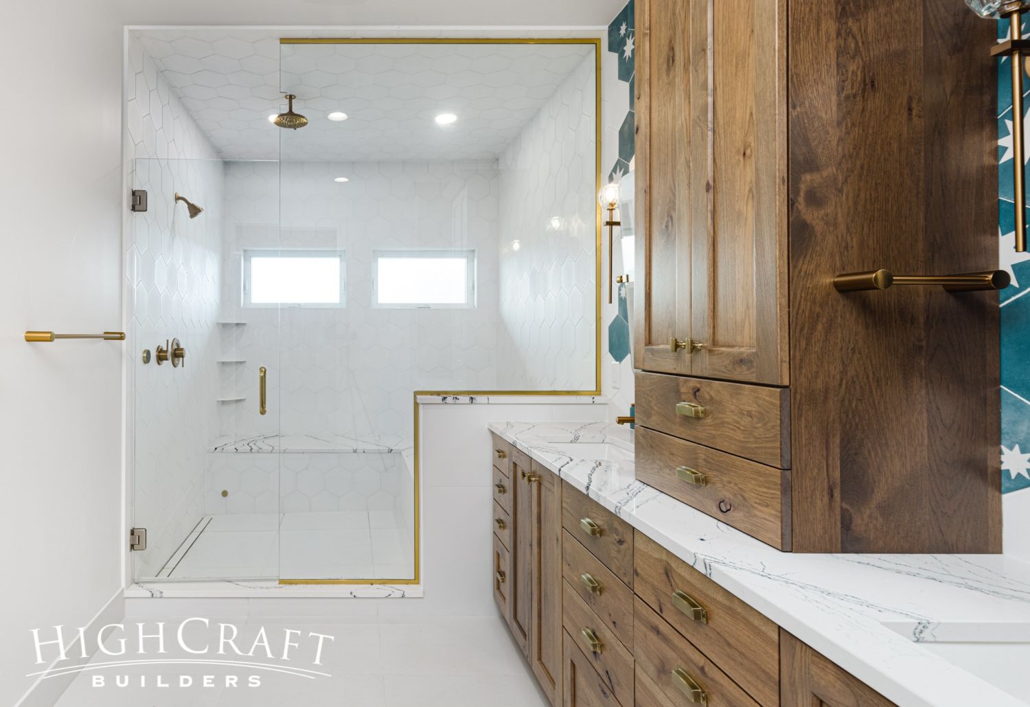 primary-bathroom-star-tiles-gold-fixtures-shower