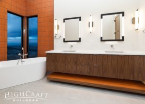 custom-home-builder-near-me-colorado-master-bathroom-modern-orange-tile