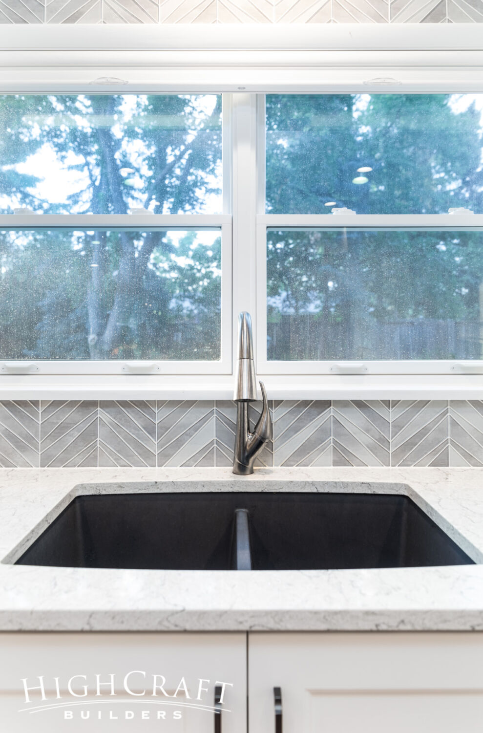 Kitchen-Bath-Pool-House-kitchen-granite-composite-sink-mosaic-herringbone-splash