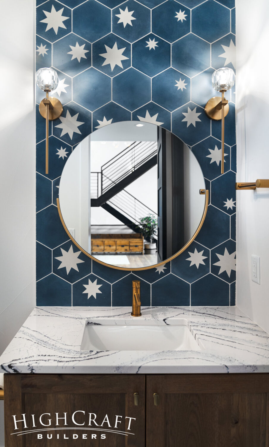 Second-Story-Pop-Top-Round-Mirror-BLue-Hex-Tile