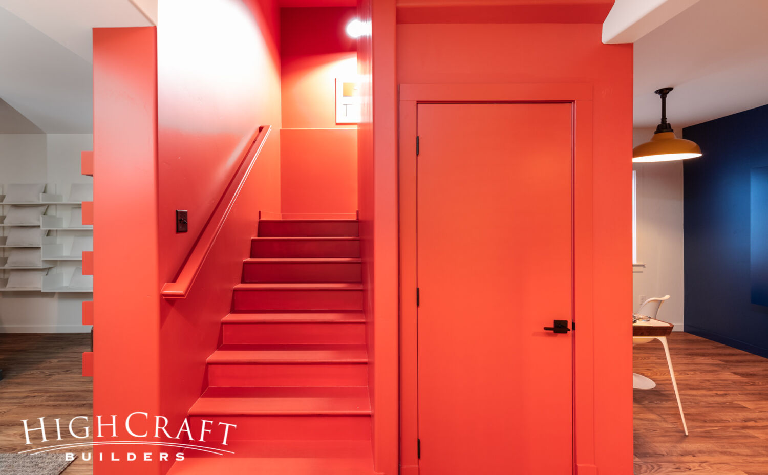 Eclectic-Remodel-in-Old-Town-Custom-Bold-Red-Stairwell