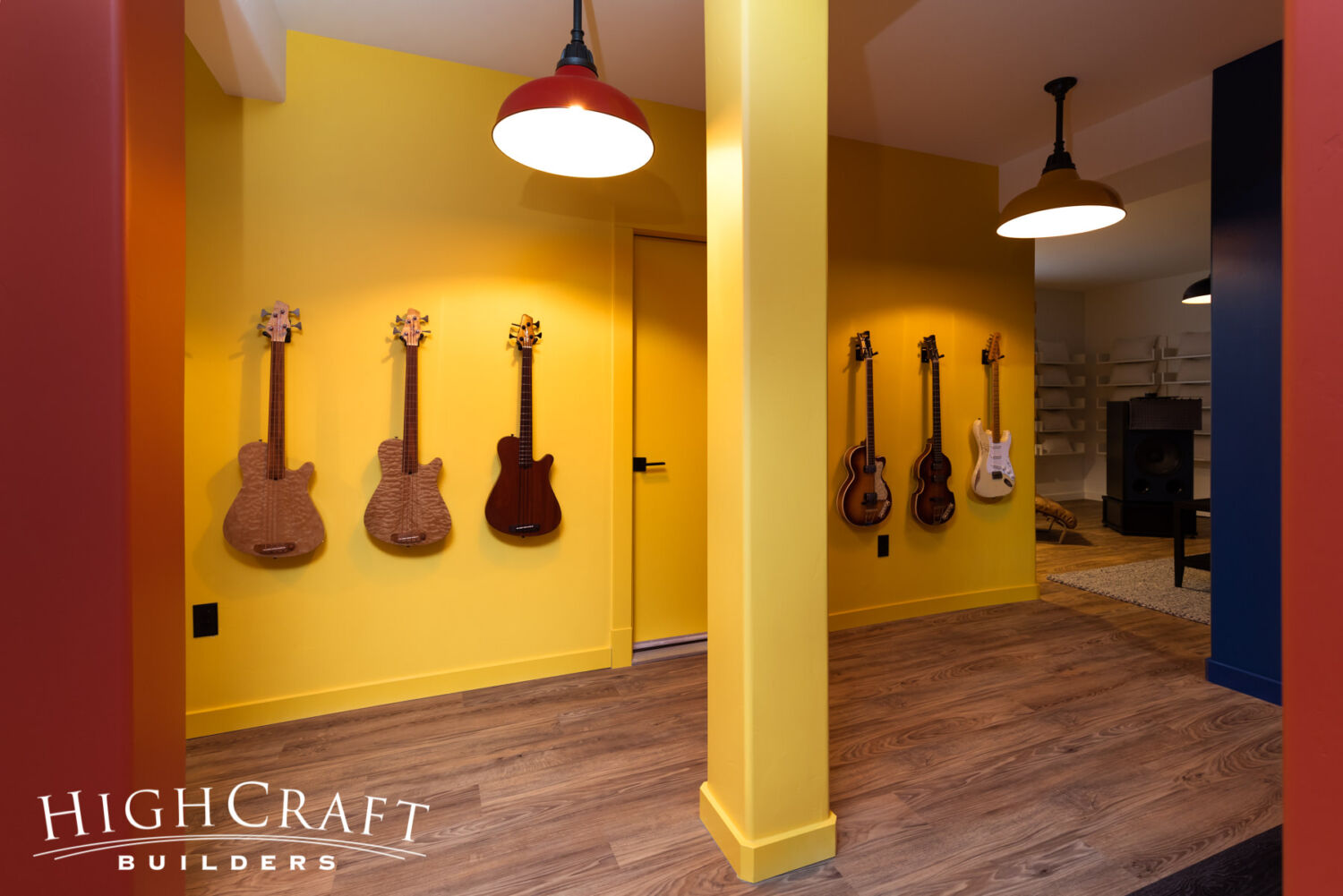 Eclectic-Remodel-in-Old-Town-Primary-Color-Guitar-Accent-Wall