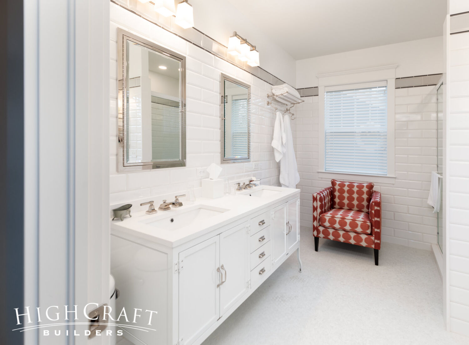 Eclectic-Remodel-in-Old-Town-Transistional-Guest-Bath-with-Custom-Metal-Vanity-3