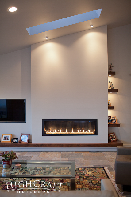 Modern-Mountain-Open-Concept-Drywall-Linear-Fireplace-Media-Wall-Accent-Lighting-Floating-Shelves