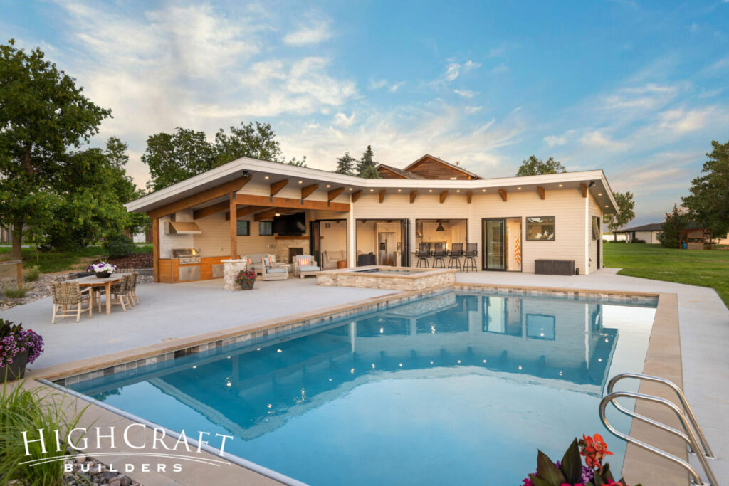 Contemporary Pool House with Indoor-Outdoor Living - HighCraft
