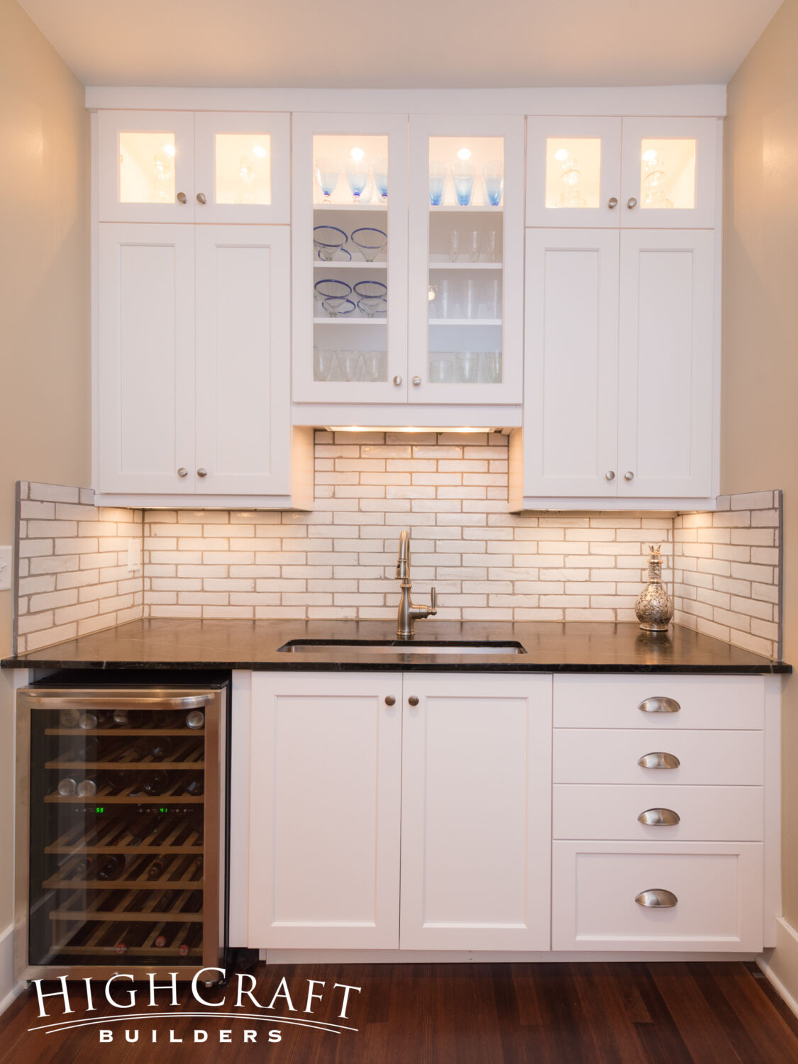 Old-Town-Bungalow-Wet-Bar-Wine-Fridge-White-Cabinets