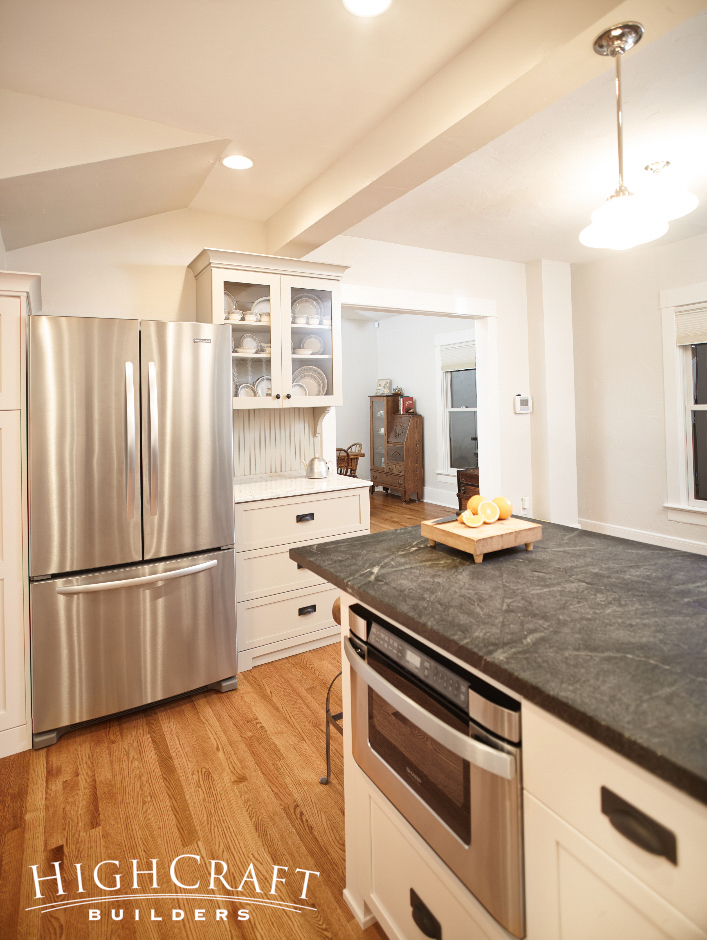Queen-Anne-Farmhouse-Remodel-Stainless-Refrigerator-White-Cabinets