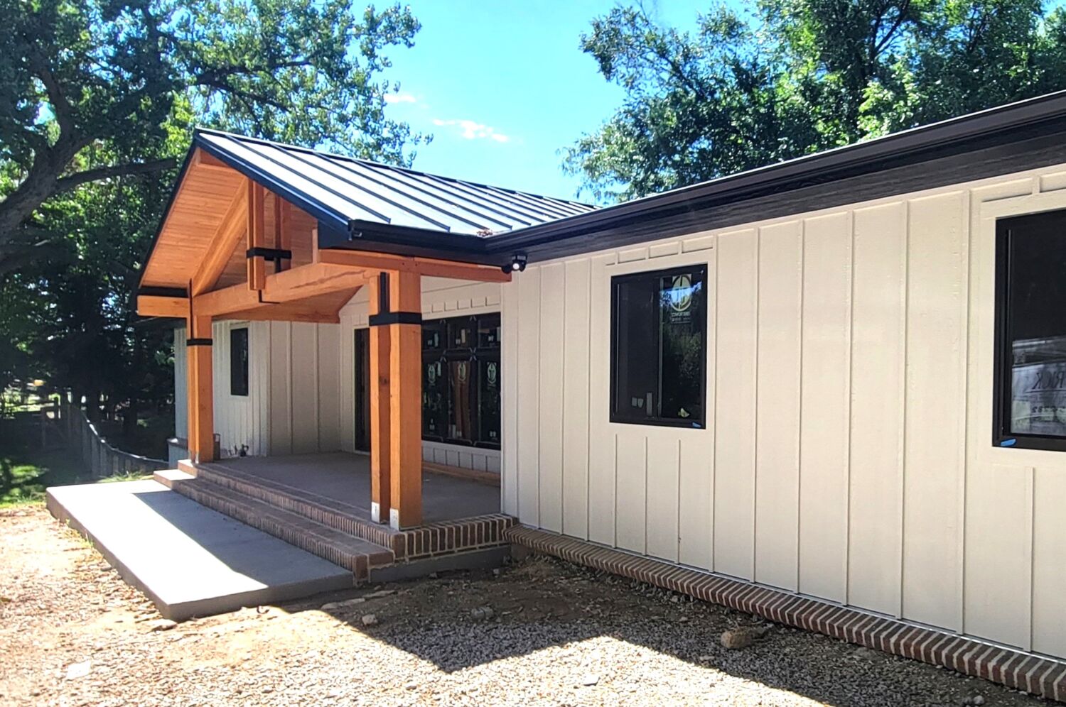 ranch-home-remodel-front-exterior-porch-progress-brick