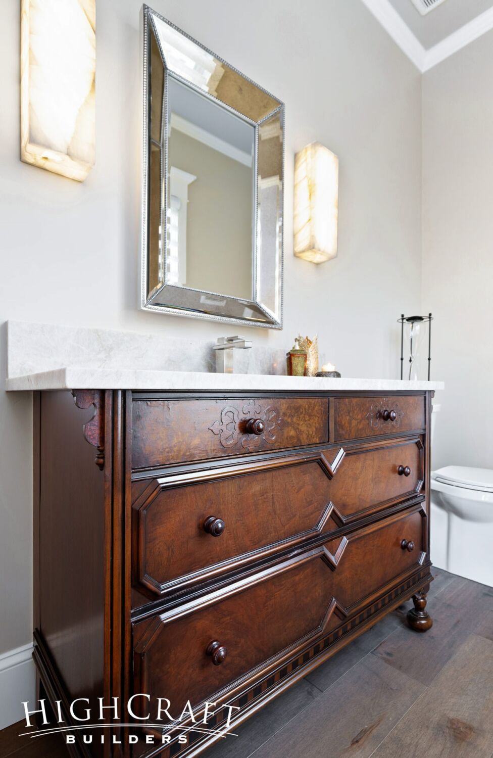 powder-bathroom-remodel-vanity-mirror-sconces