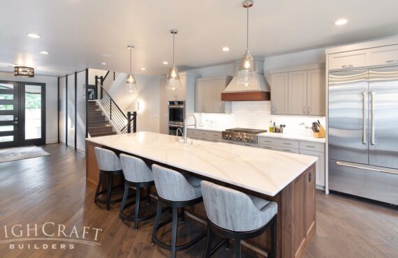 loveland custom home kitchen remodel quartz counter island