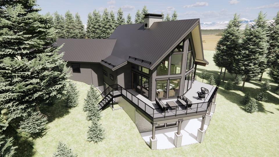 custom-home-builder-red-feather-lakes-back-elevation-3D-rendering