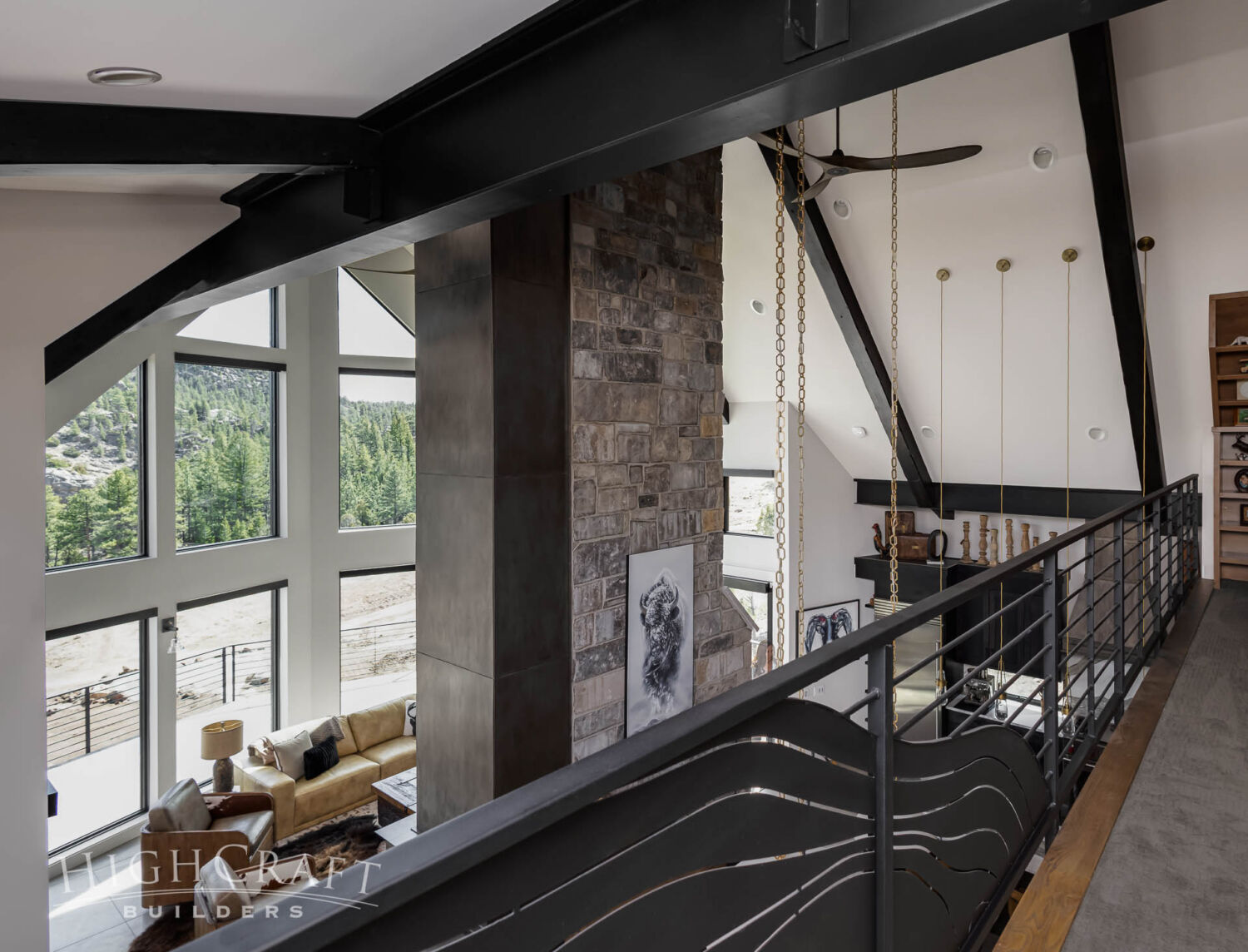 home-builder-near-me-red-feather-lakes-custom-metal-stair-railing-panels-topographic-map