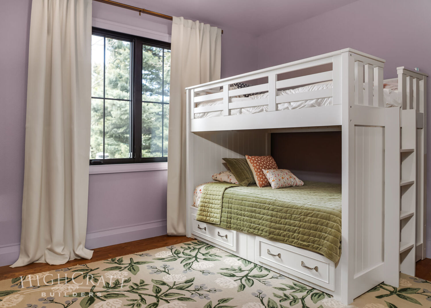 home-remodel-cheyenne-wyoming-child-bedroom-bunkbed-lavender-walls